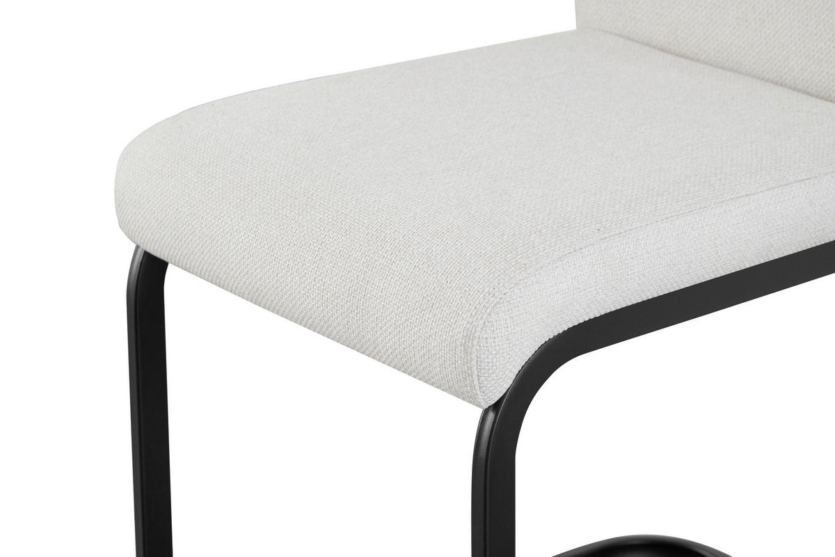 SCHWINGSTUHL-SET 2 Stück  in Webstoff  - Creme/Schwarz, MODERN, Textil/Metall (43/98/59cm) - MID.YOU