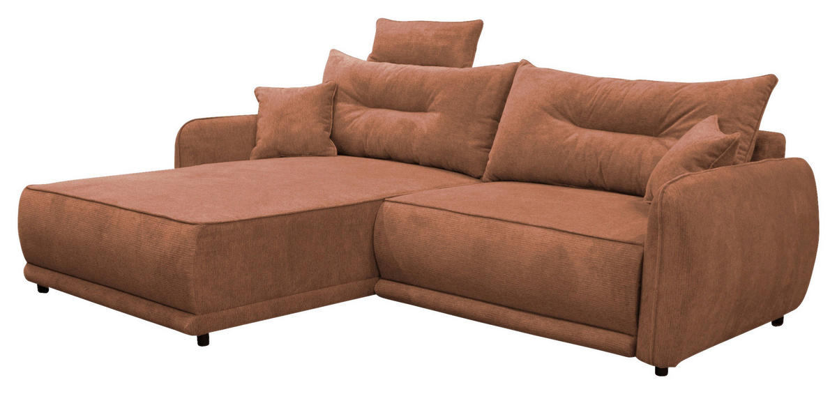 ECKSOFA in Struktur Rostfarben  195/264 cm  - Rostfarben/Beige, Design, Kunststoff/Textil (195/264cm) - MID.YOU