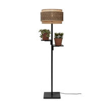 GOLVLAMPA GOOD&MOJO  40/160 cm    - svart/naturfärgad, Trend, trä (40/160cm) - Good & Mojo