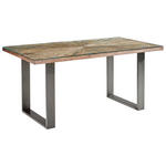 ESSTISCH mit Glasplatte 160/90/76 cm Altholz vollmassiv Holz, Metall, Glas Schwarz, Hellbraun rechteckig  - Hellbraun/Schwarz, Design, Glas/Holz (160/90/76cm) - Hom`in