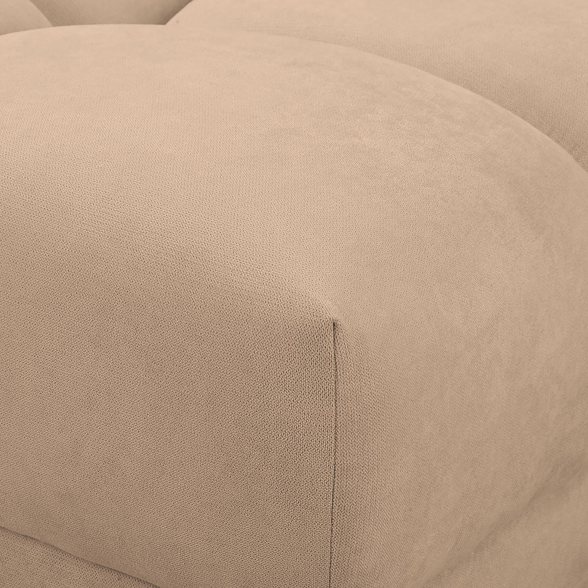 ECKSOFA in Mikrofaser Beige  - Beige/Silberfarben, Design, Textil/Metall (256/175cm) - Livetastic