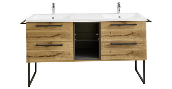 WASCHTISCHKOMBI 155 cm  - Alteiche, KONVENTIONELL, Holz/Metall (155cm) - Dieter Knoll