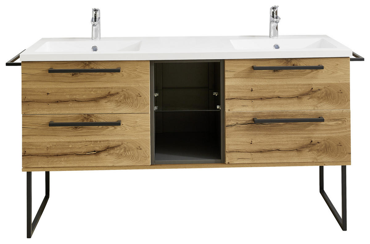 WASCHTISCHKOMBI 155 cm  - Alteiche, KONVENTIONELL, Holz/Metall (155cm) - Dieter Knoll