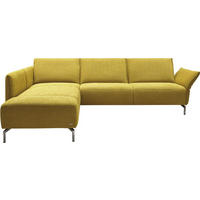 ECKSOFA in Webstoff Gelb  - Edelstahlfarben/Gelb, Design, Textil/Metall (207/274cm) - Koinor