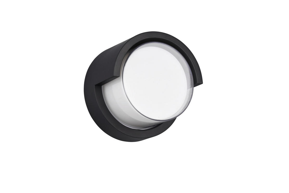 AUSSENWANDLEUCHTE - Weiss/Schwarz, Design, Kunststoff (15/10cm)