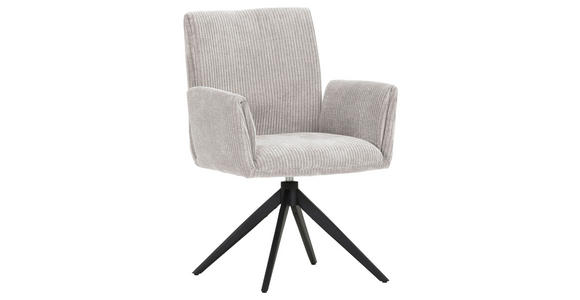 ARMLEHNSTUHL in Cord - Beige/Schwarz, Design, Textil/Metall (65/90/60cm) - Novel