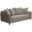 2-SITZER-SOFA in Cord, Velours Braun  - Schwarz/Braun, KONVENTIONELL, Textil/Metall (175/84/99cm) - Carryhome