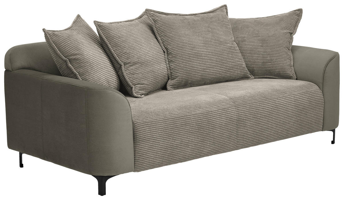 2-SITZER-SOFA in Cord, Velours Braun  - Schwarz/Braun, Konventionell, Textil/Metall (175/84/99cm) - Carryhome