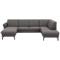 WOHNLANDSCHAFT Flachgewebe Dunkelbraun  - Dunkelbraun/Schwarz, Konventionell, Textil/Metall (170/307/190cm) - Beldomo Comfort