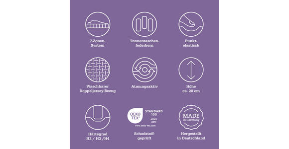 LATEXMATRATZE 120/200 cm  - Weiß, Basics, Textil (120/200cm) - Sleeptex