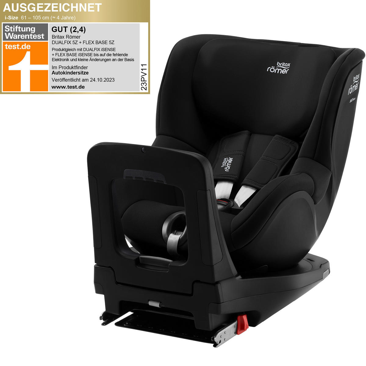REBOARDER-KINDERSITZ Dualfix 5Z  - Schwarz, Basics, Textil (44/48/74cm) - Britax Römer