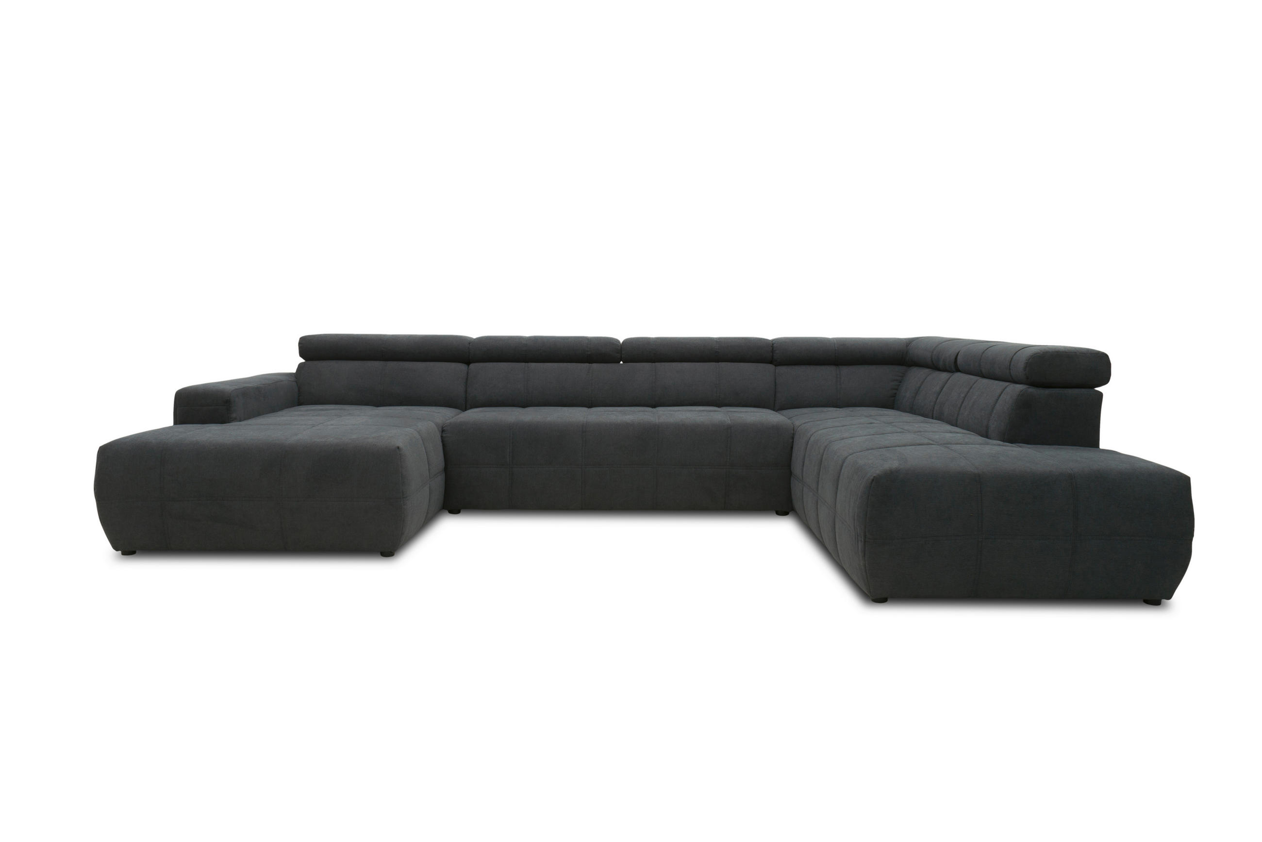 WOHNLANDSCHAFT Dunkelgrau Mikrofaser  - Dunkelgrau/Schwarz, Design, Kunststoff/Textil (175/359/228cm) - MID.YOU
