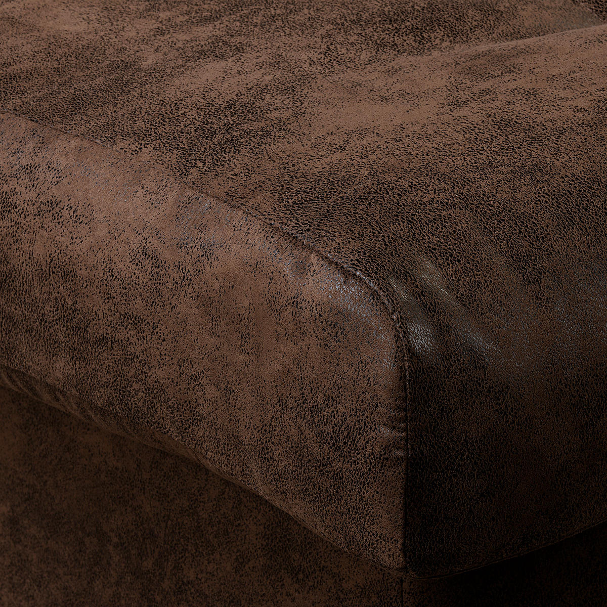 ECKSOFA Lederlook Dunkelbraun  - Dunkelbraun/Schwarz, Design, Kunststoff/Textil (243/284cm) - P & B