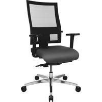DREHSTUHL Webstoff, Netz Grau, Schwarz  - Schwarz/Grau, Basics, Kunststoff/Textil (48/101-113/48cm) - Topstar