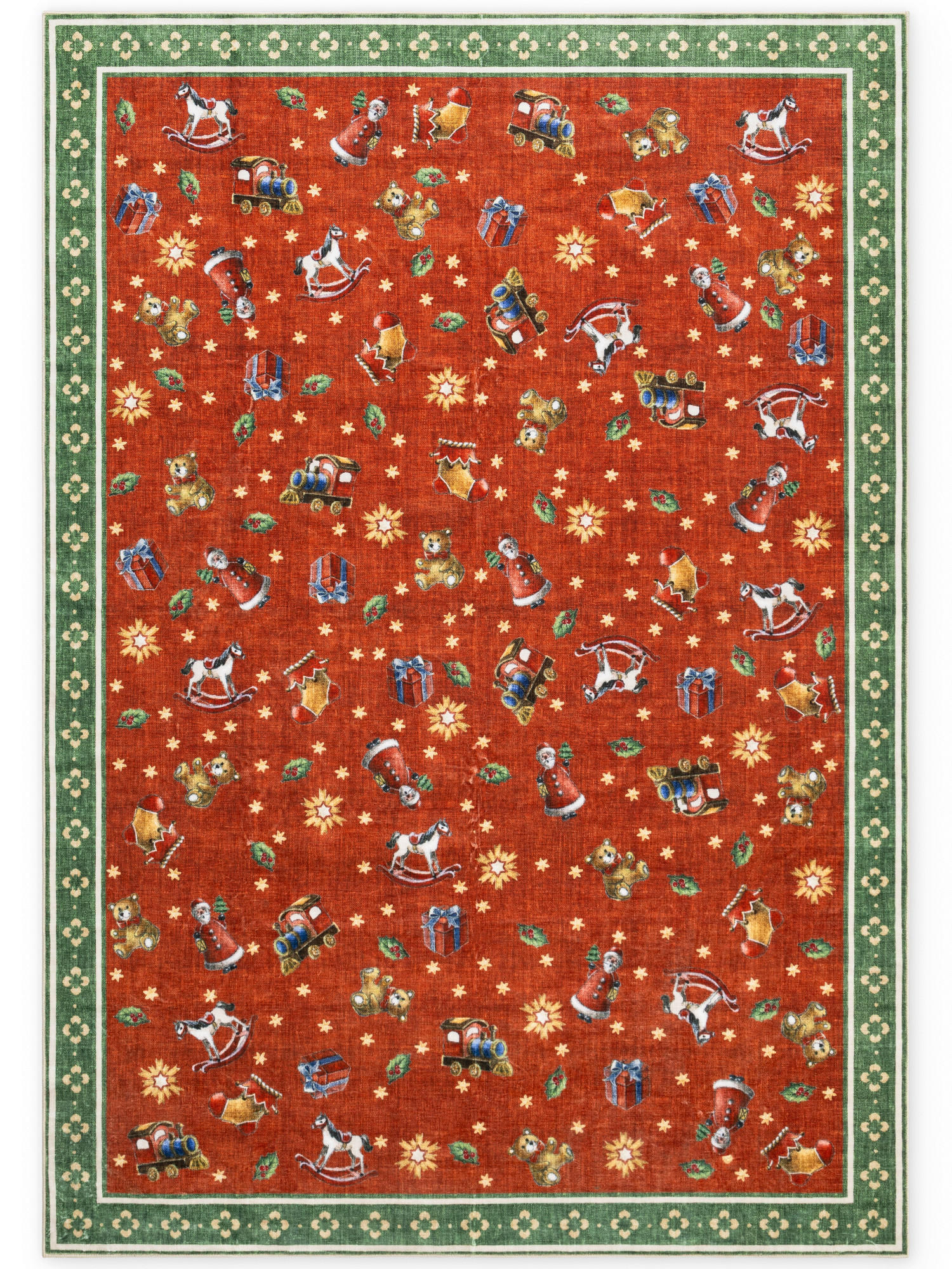 TEPPICH  Wohnzimmer 160/230 cm Toy's Delight Nostalgic Noel Grün, Rot rechteckig  - Rot/Grün, Design, Kunststoff/Textil (160/230cm) - Villeroy & Boch