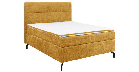 BOXSPRINGBETT 140/200 cm in Currygelb - Currygelb/Schwarz, Design, Textil/Metall (140/200cm) - Esposa