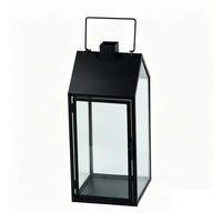 LATERNE - Klar/Schwarz, LIFESTYLE, Glas/Metall (18/42,5/18cm) - Ambia Home