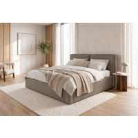 POLSTERBETT 160/200 cm,  in Schlammfarben, Lattenrost, Bettkasten,  - Schlammfarben/Schwarz, MODERN, Holz/Kunststoff (160/200cm) - MID.YOU