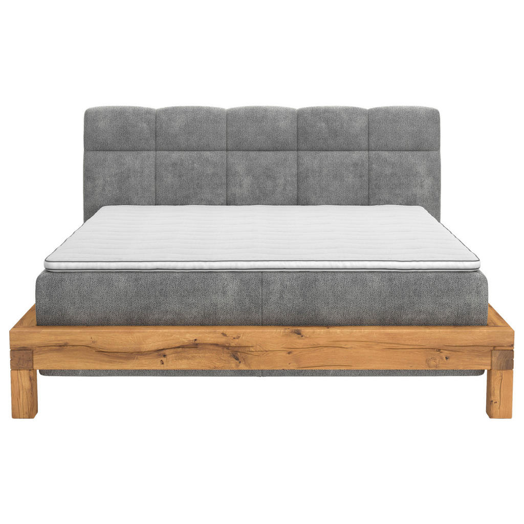 Thumbnail - Livetastic Boxspringbett, Hellgrau, Textil, Buche, massiv, H2, 7-Zonen, Höhe ca. 20 cm, 160x200 cm, Fsc, Topper durchgeh...