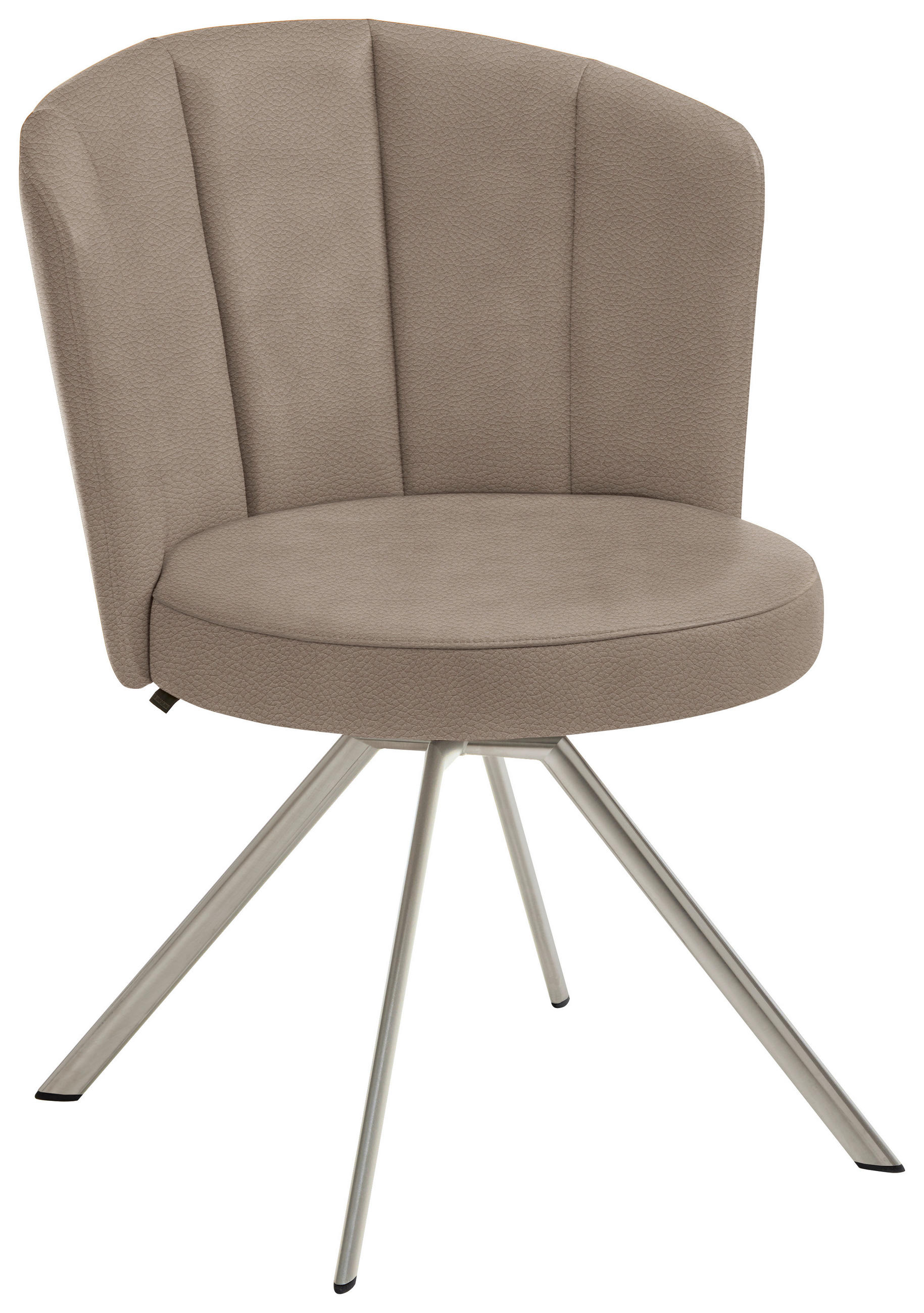 STUHL  in Mikrofaser Metall, Textil  - Edelstahlfarben/Fango, Design, Textil/Metall (62/83/64cm) - Venjakob