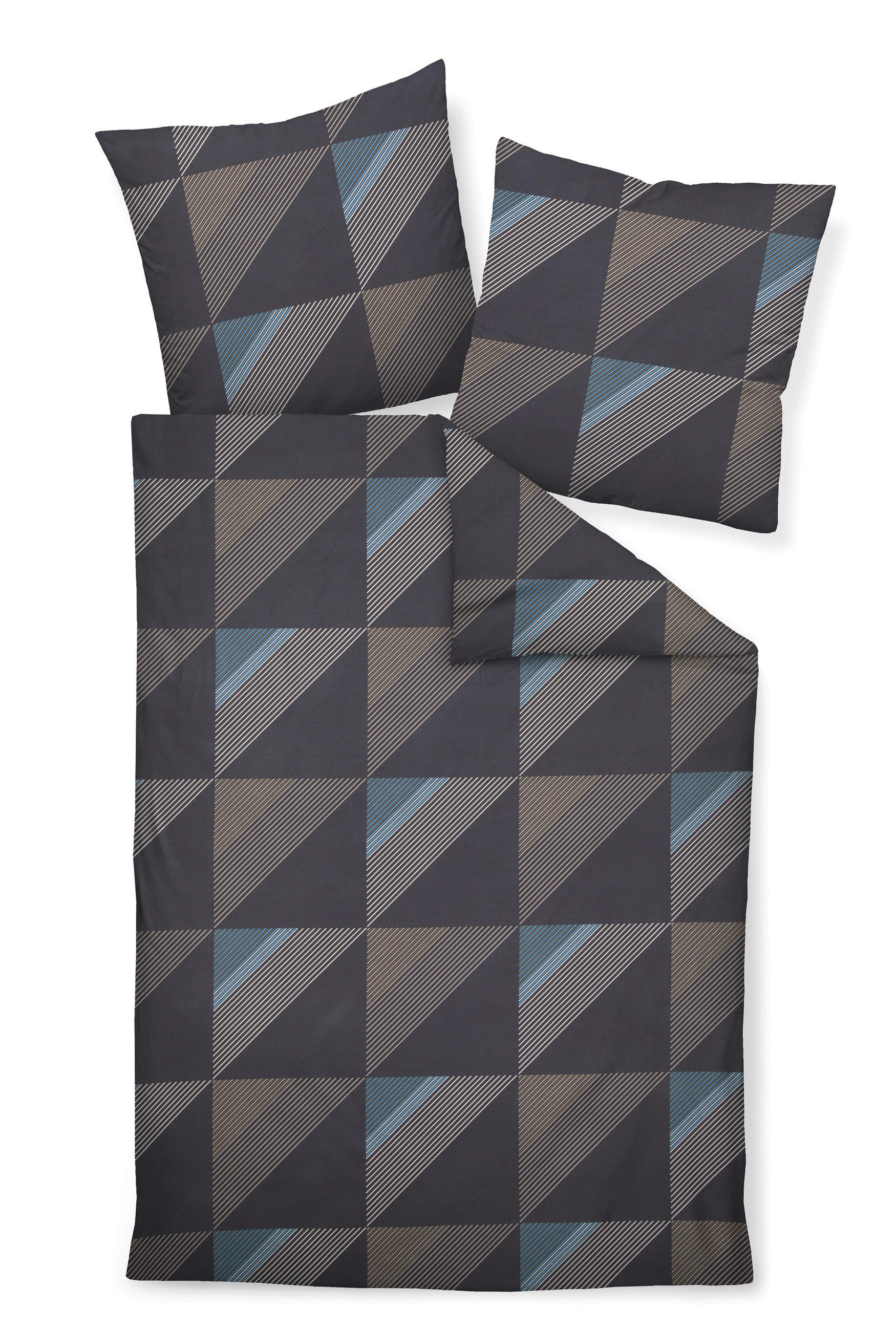 BETTWÄSCHE J.D. Makosatin 155/220 cm  - Blau/Dunkelblau, Design, Textil (155/220cm) - Janine