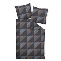BETTWÄSCHE J.D. Makosatin 155/220 cm  - Blau/Dunkelblau, Design, Textil (155/220cm) - Janine