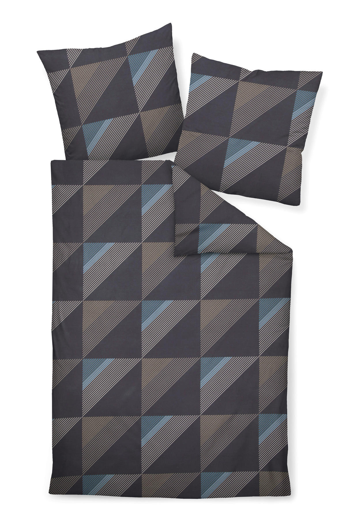 BETTWÄSCHE J.D. Makosatin 155/220 cm  - Blau/Dunkelblau, Design, Textil (155/220cm) - Janine
