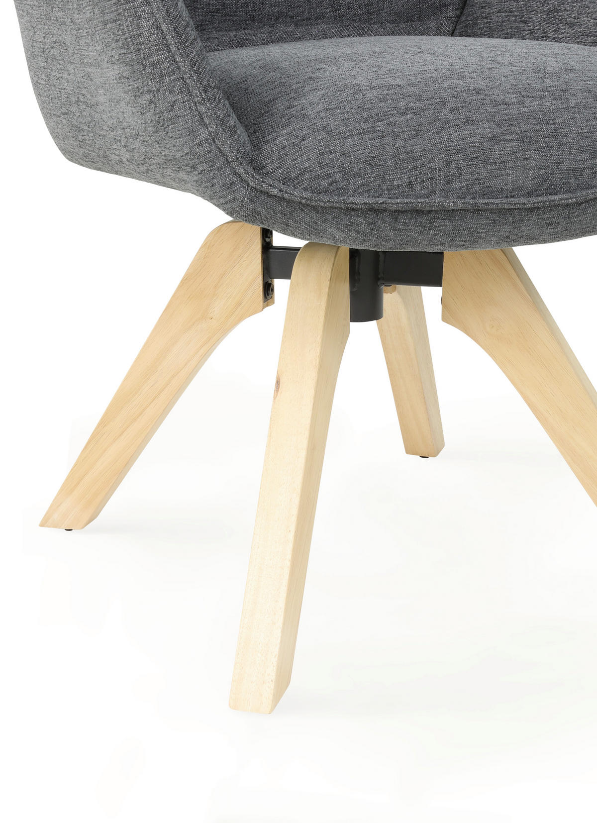 ARMLEHNSTUHL in Holz, Textil Dunkelgrau, Hellbraun  - Hellbraun/Dunkelgrau, Basics, Holz/Textil (61/82/63,5cm) - Tom Tailor