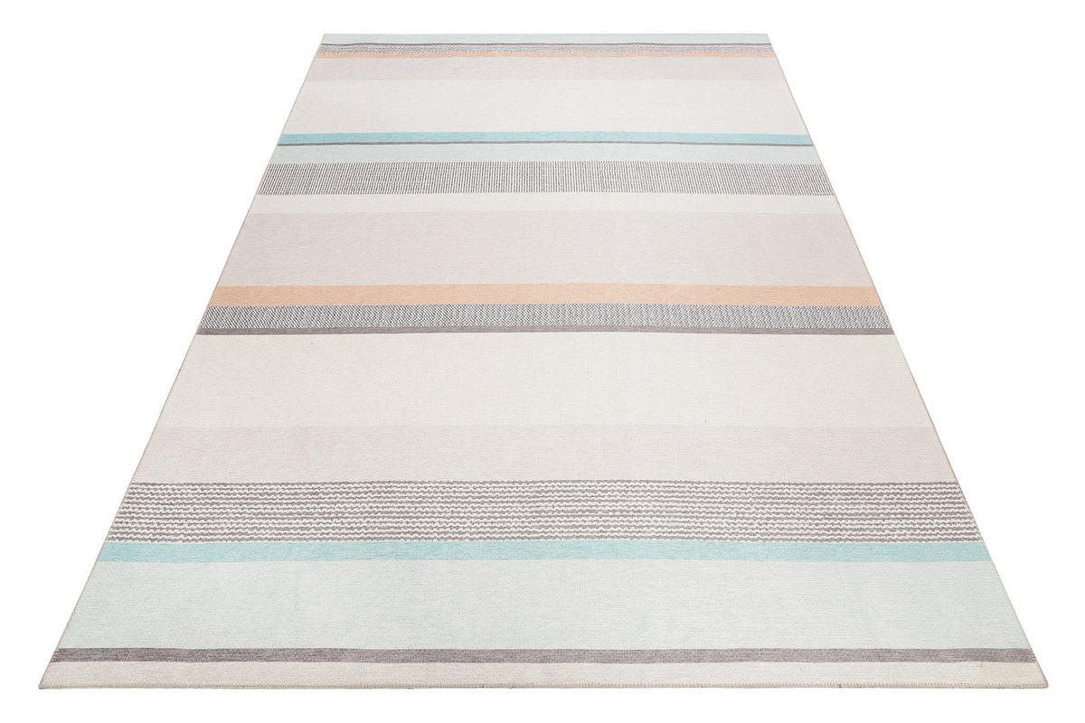 KOBEREC TKANÝ NA PLOCHO, 160/230 cm, oranžová, tyrkysová, šedohnědá, béžová - oranžová/tyrkysová, Konvenční, textil (160/230cm) - Esprit