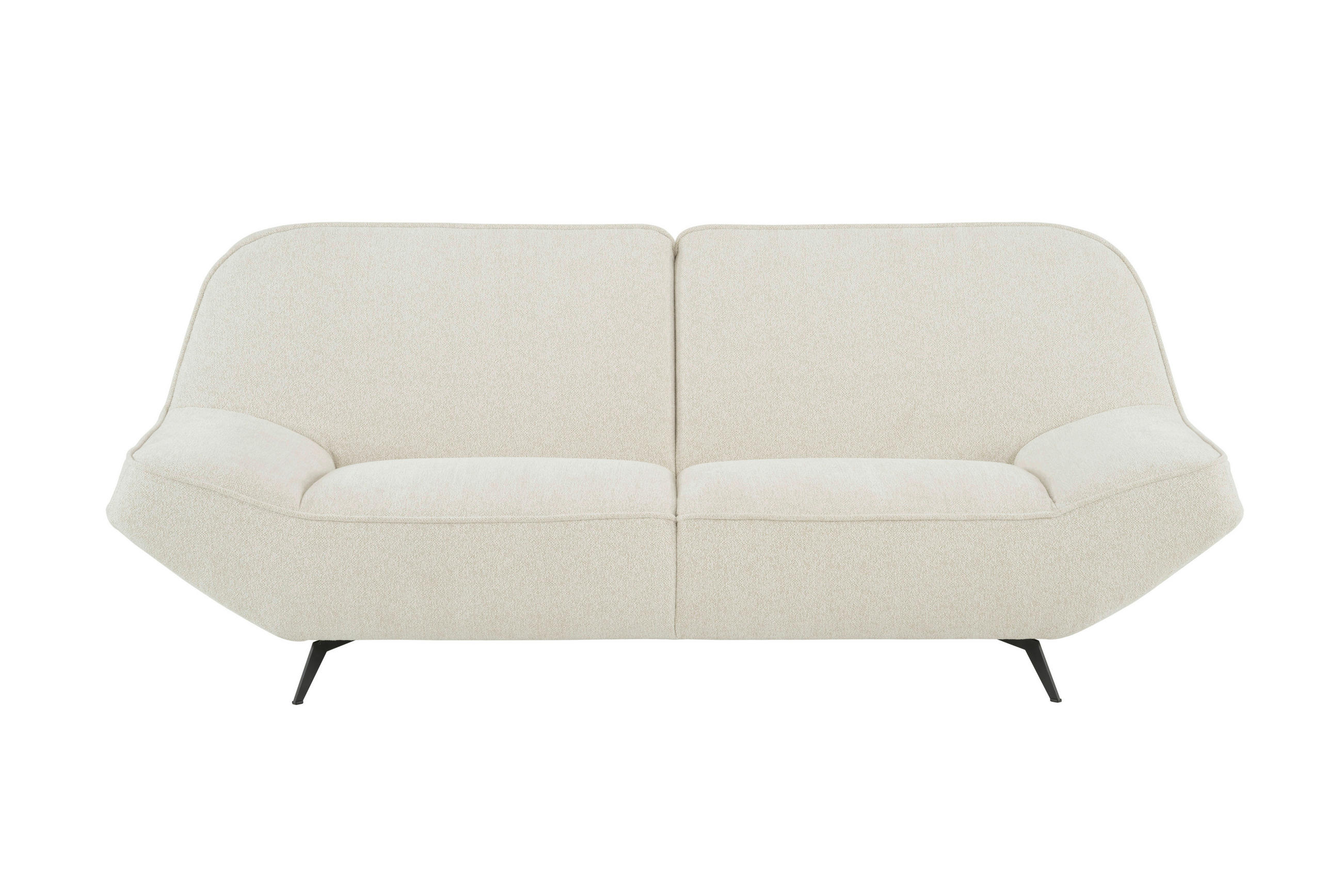 3-SITZER-SOFA Chenille Creme  - Creme/Schwarz, Design, Textil/Metall (223/87/96cm) - MID.YOU