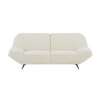 3-SITZER-SOFA in Chenille Creme  - Creme/Schwarz, Design, Textil/Metall (223/87/96cm) - MID.YOU
