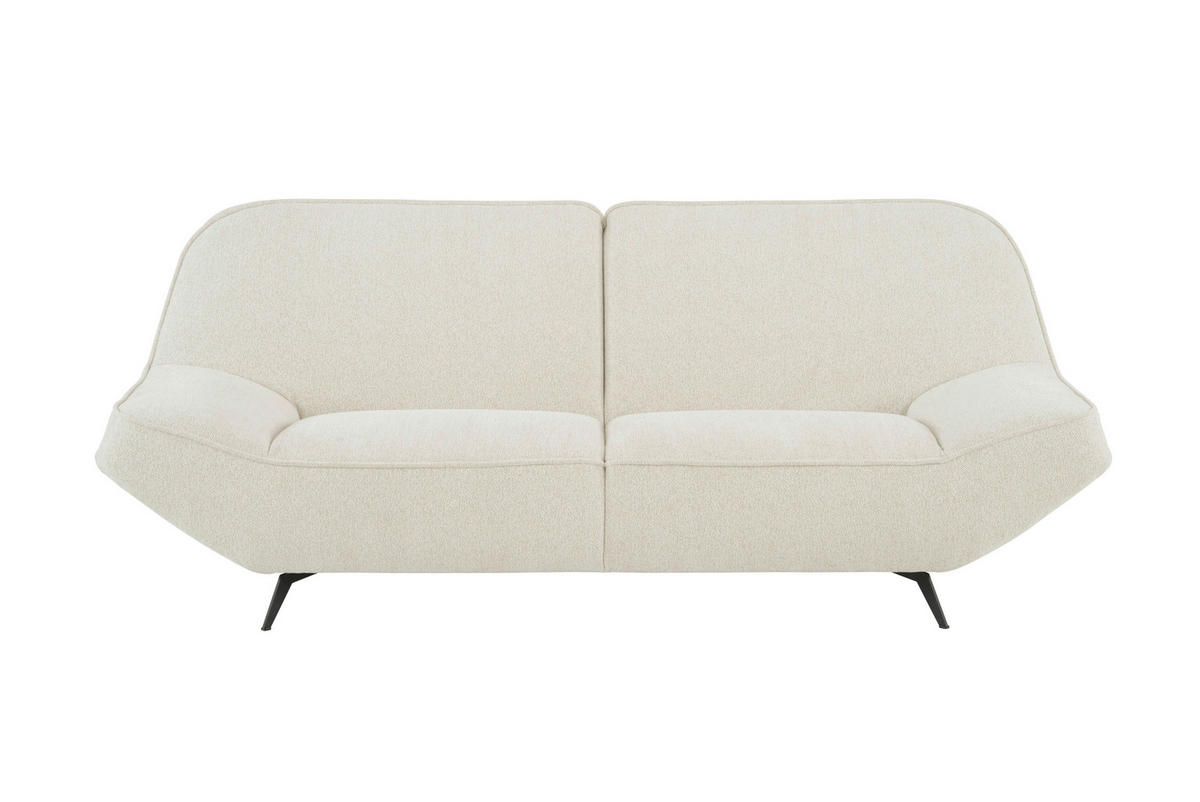 3-SITZER-SOFA in Chenille Creme  - Creme/Schwarz, Design, Textil/Metall (223/87/96cm) - MID.YOU