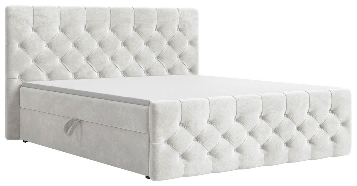 BOXBETT 180/200 cm  in Perlmutt  - Perlmutt/Schwarz, MODERN, Holz/Kunststoff (180/200cm) - MID.YOU