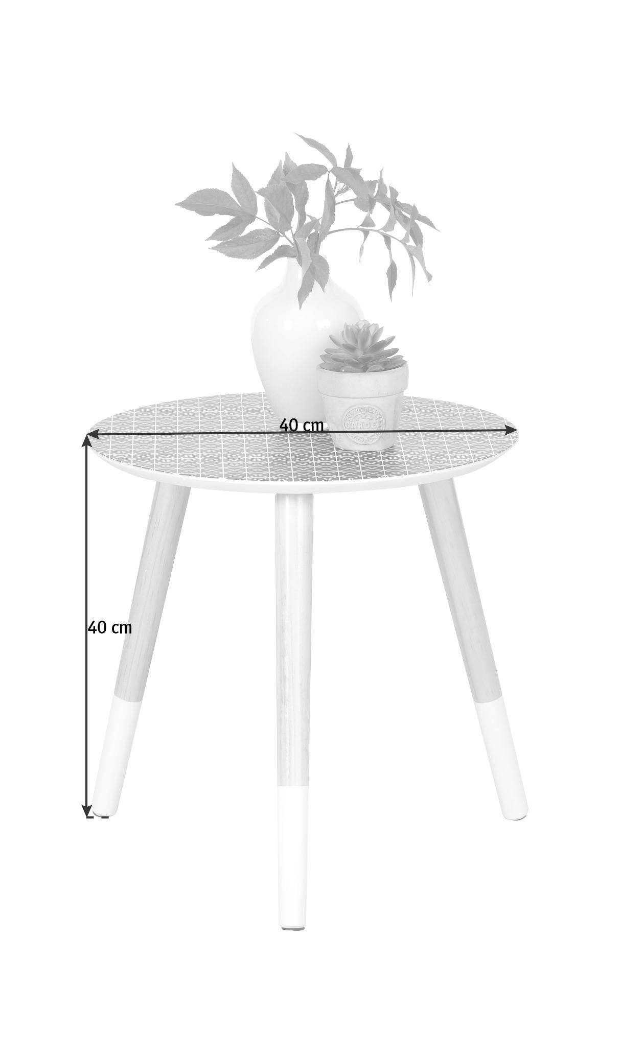 PRÍRUČNÝ STOLÍK, pínia, prírodná farba, čierna, biela - čierna/biela, Design, drevo/kompozitné drevo (40/40/40cm) - Carryhome