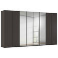 DREHTÜRENSCHRANK 400/235/61 cm,  in Graphitfarben, 8-türig  - Graphitfarben, Basics, Glas/Holzwerkstoff (400/235/61cm) - Novel