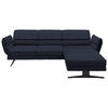 ECKSOFA in Flachgewebe Dunkelblau  - Schwarz/Dunkelblau, Design, Textil/Metall (279-327/176-217cm) - Dieter Knoll