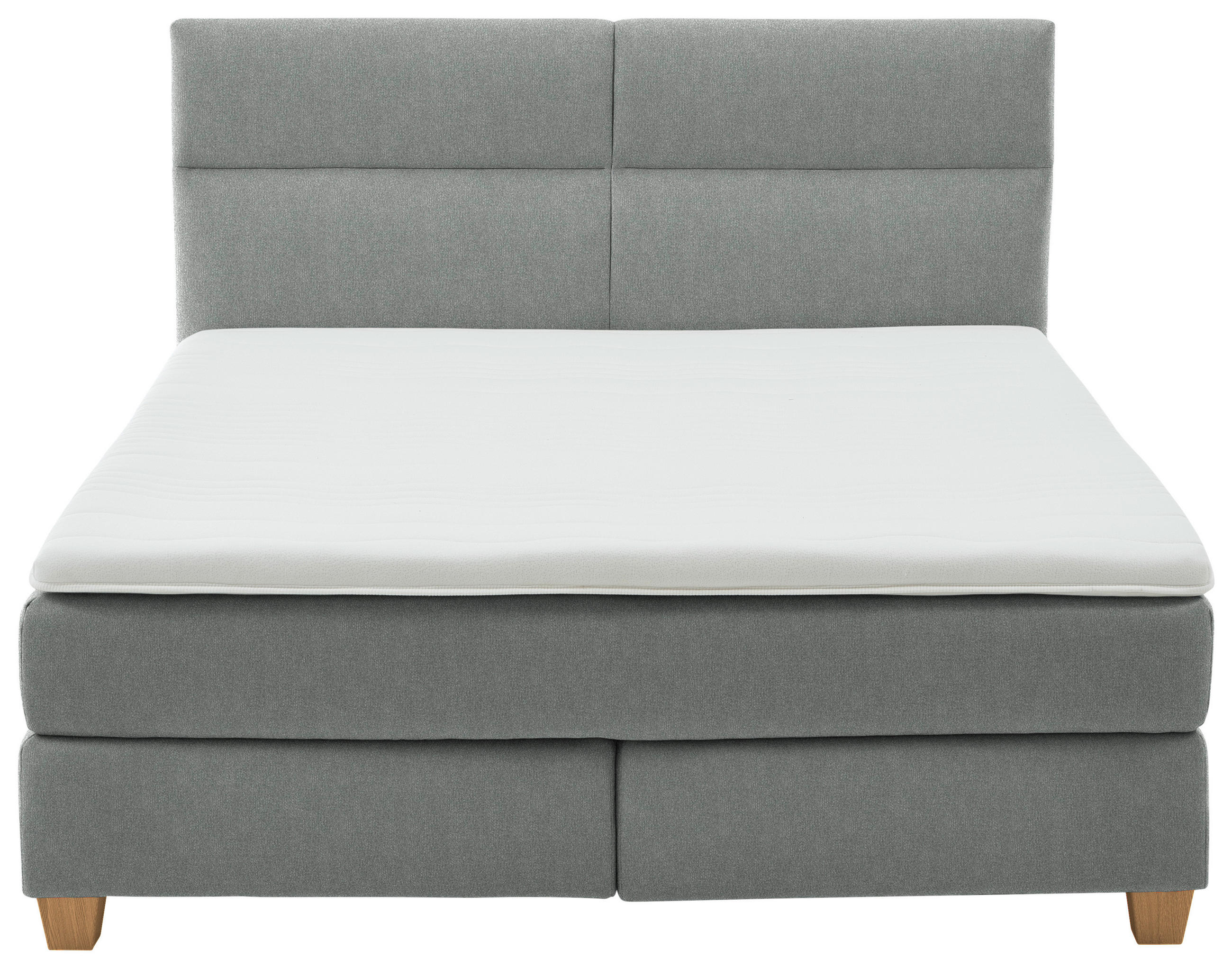 Thumbnail - Beldomo - Sleep Boxspringbett, Grau, Textil, Buche, massiv, H3, Höhe ca. 21 cm, 180x200 cm, Goldenes M, Made in EU, Matr...