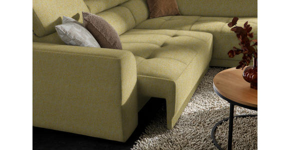 ECKSOFA in Struktur Gelb 284/205 cm - Gelb/Schwarz, Design, Kunststoff/Textil (284/205cm) - Xora