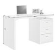 SCHREIBTISCH 120/55/75 cm  in Weiß, Chromfarben  - Chromfarben/Silberfarben, Design, Holzwerkstoff/Metall (120/55/75cm) - Hom`in
