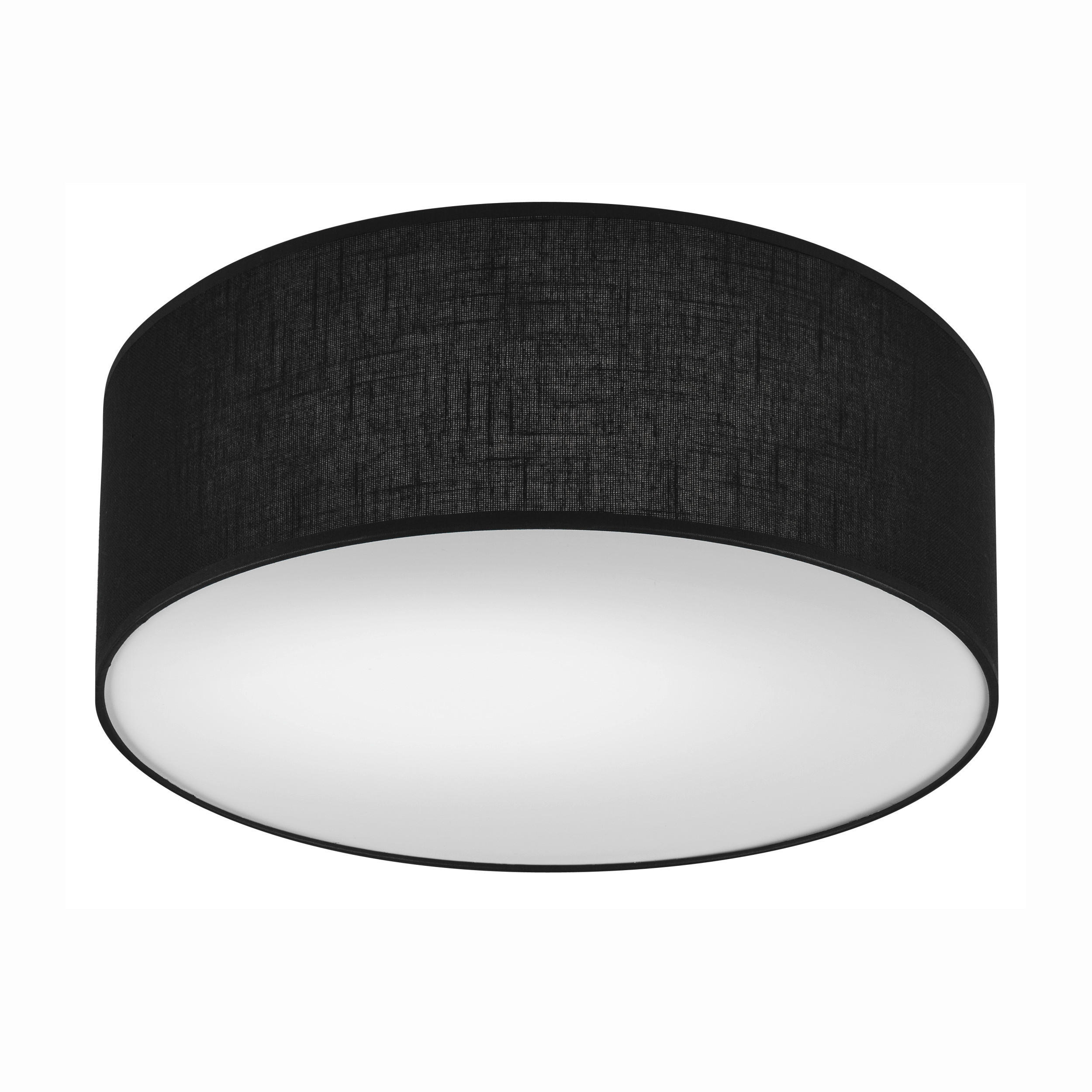 PENDELLEUCHTE 13/35 cm  - Schwarz Hochglanz, KONVENTIONELL, Textil (13/35cm)