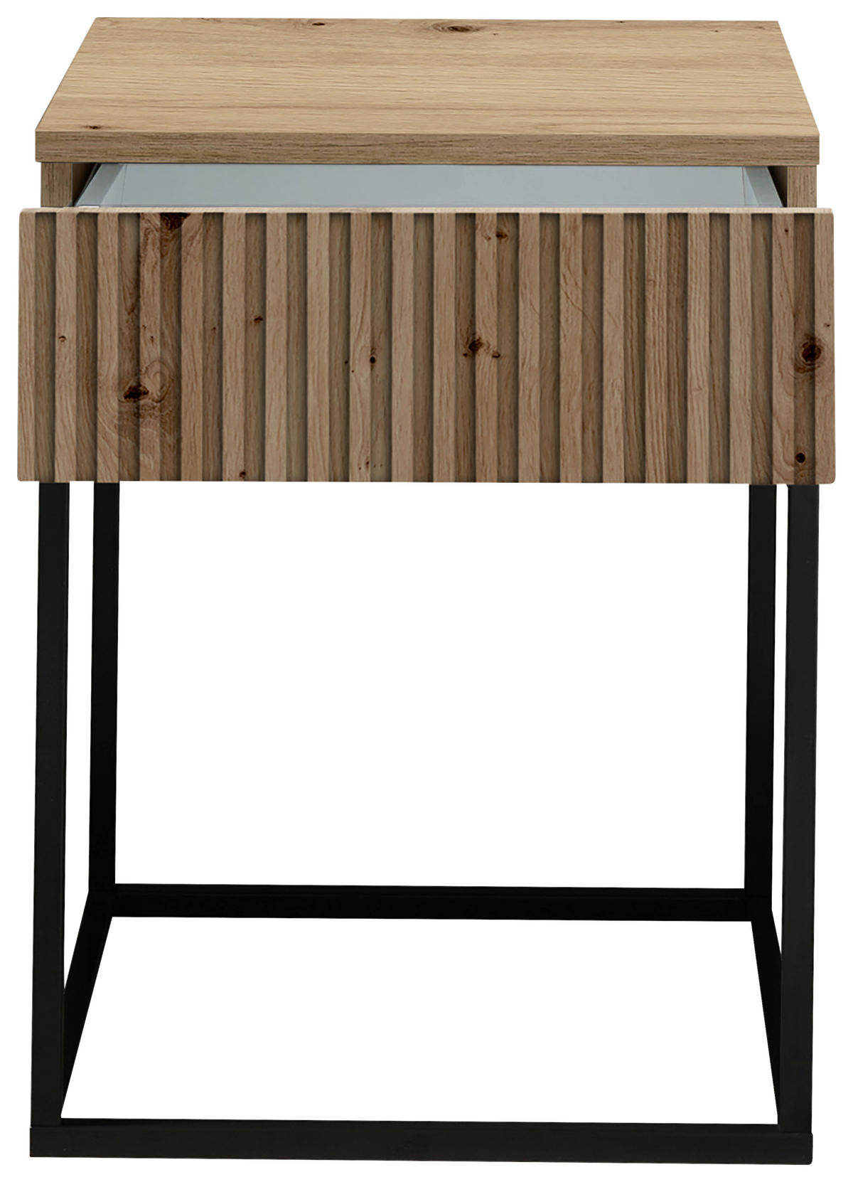 NACHTSCHRANK 40/52/38,5 cm  - Schwarz/Eiche Artisan, MODERN, Holzwerkstoff/Metall (40/52/38,5cm) - Livetastic
