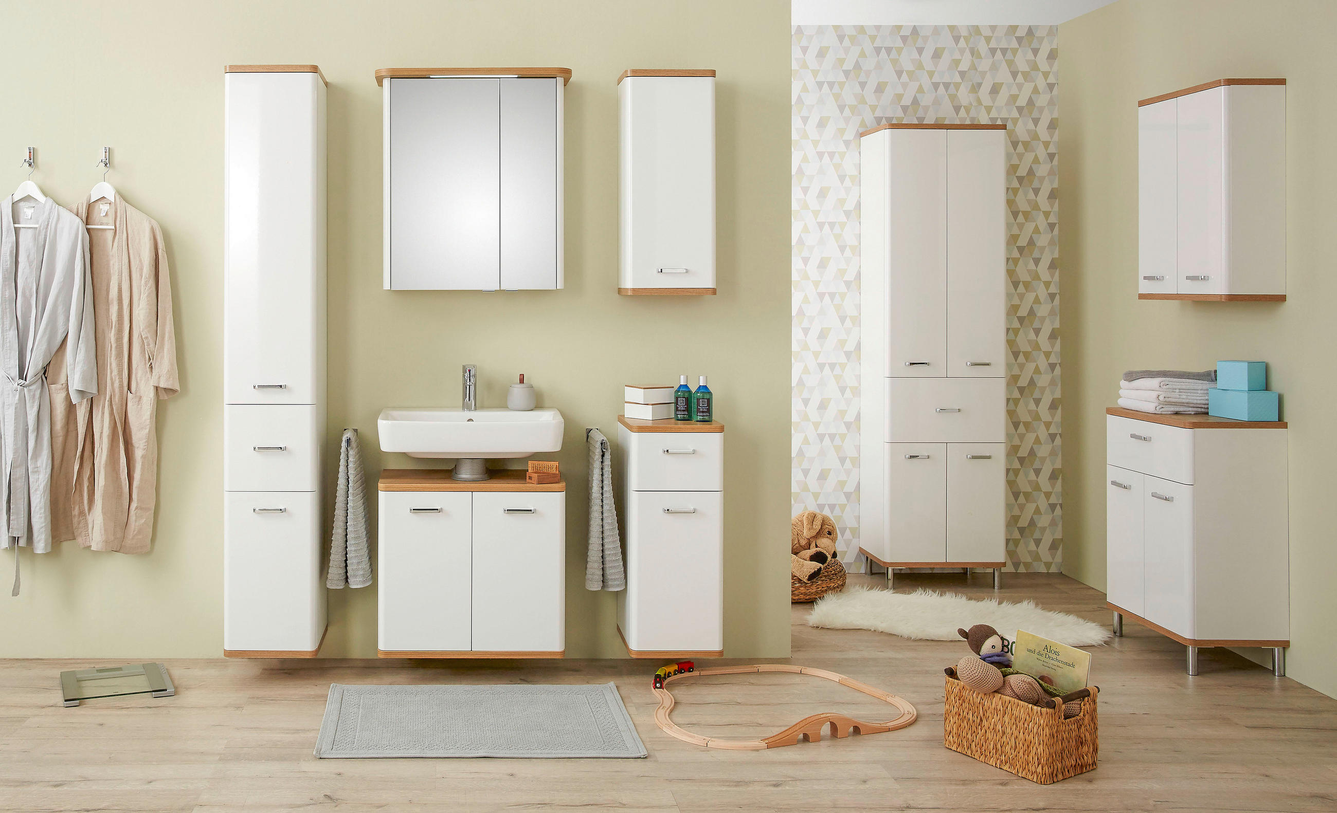UNTERSCHRANK 30/72/33 cm   - Chromfarben/Eichefarben, KONVENTIONELL, Glas/Holzwerkstoff (30/72/33cm) - Xora