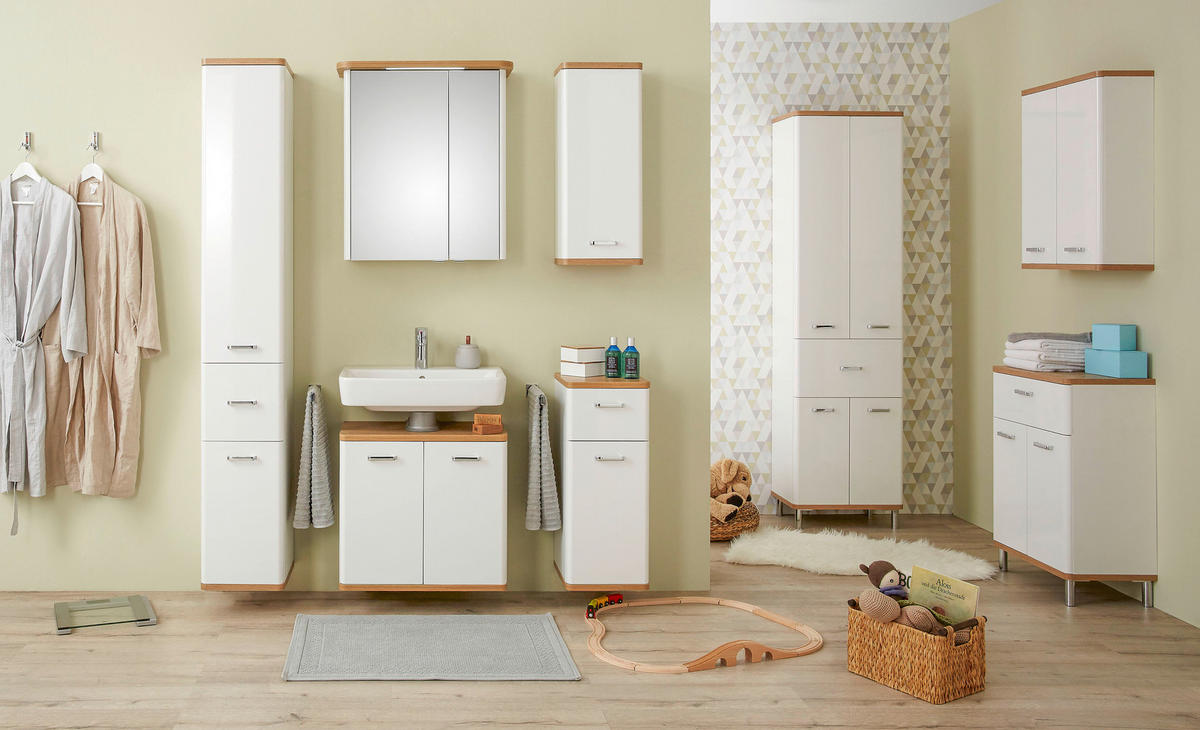 ALSÓSZEKRÉNY 30/72/33 cm  - króm/tölgyfa, Konventionell, faalapú anyag/Üveg (30/72/33cm) - Xora