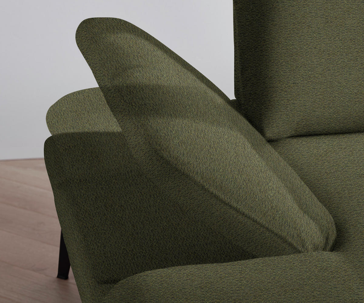 HÖRNSOFFA i chenille grön  - grön/svart, Design, metall/textil (289/180cm) - MID.YOU