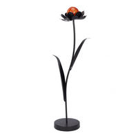 FLOARE DECORATIVĂ - portocaliu/negru, Basics, sticlă/metal (31/80/21cm) - Ambia Home