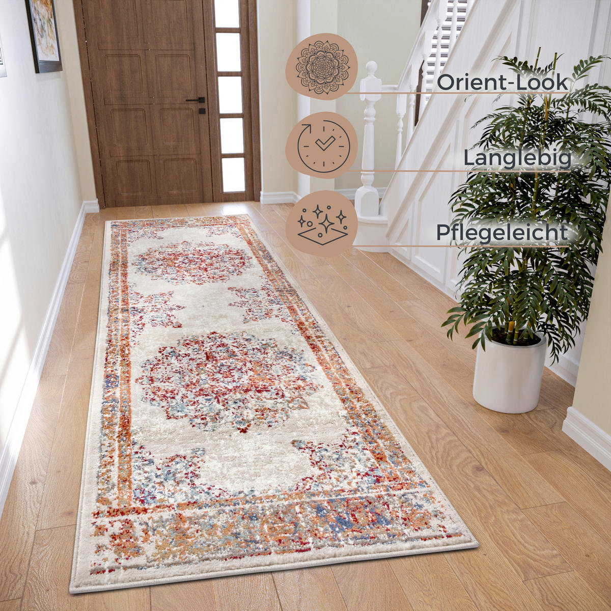 LÄUFER 80/240 cm Luxor  - Multicolor/Creme, Design, Kunststoff/Textil (80/240cm)