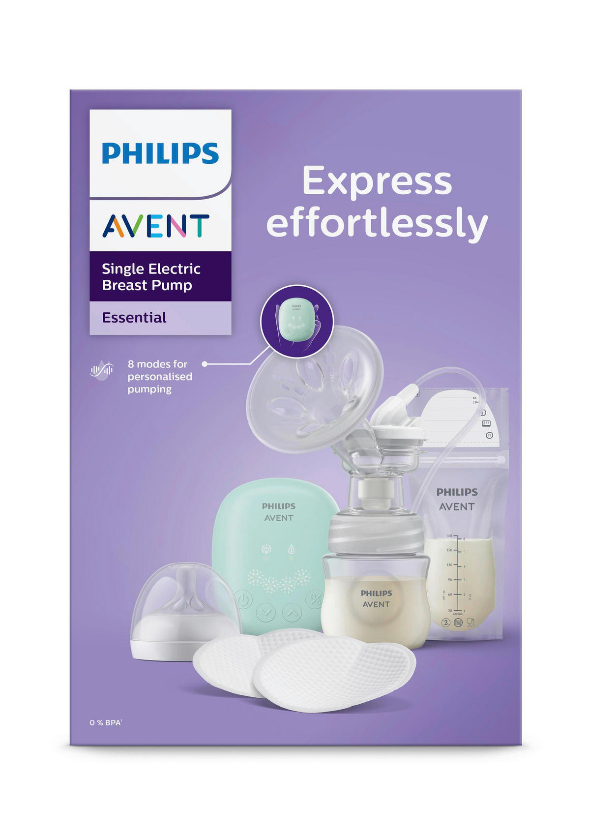 PUMPICA ZA MLEKO - višebojna, Osnovno, staklo (10,75/16,9/24,4cm) - Avent