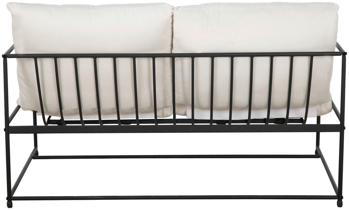 SOFA Samt Weiß  - Schwarz/Weiß, MODERN, Textil/Metall (129/75/87cm) - P & B