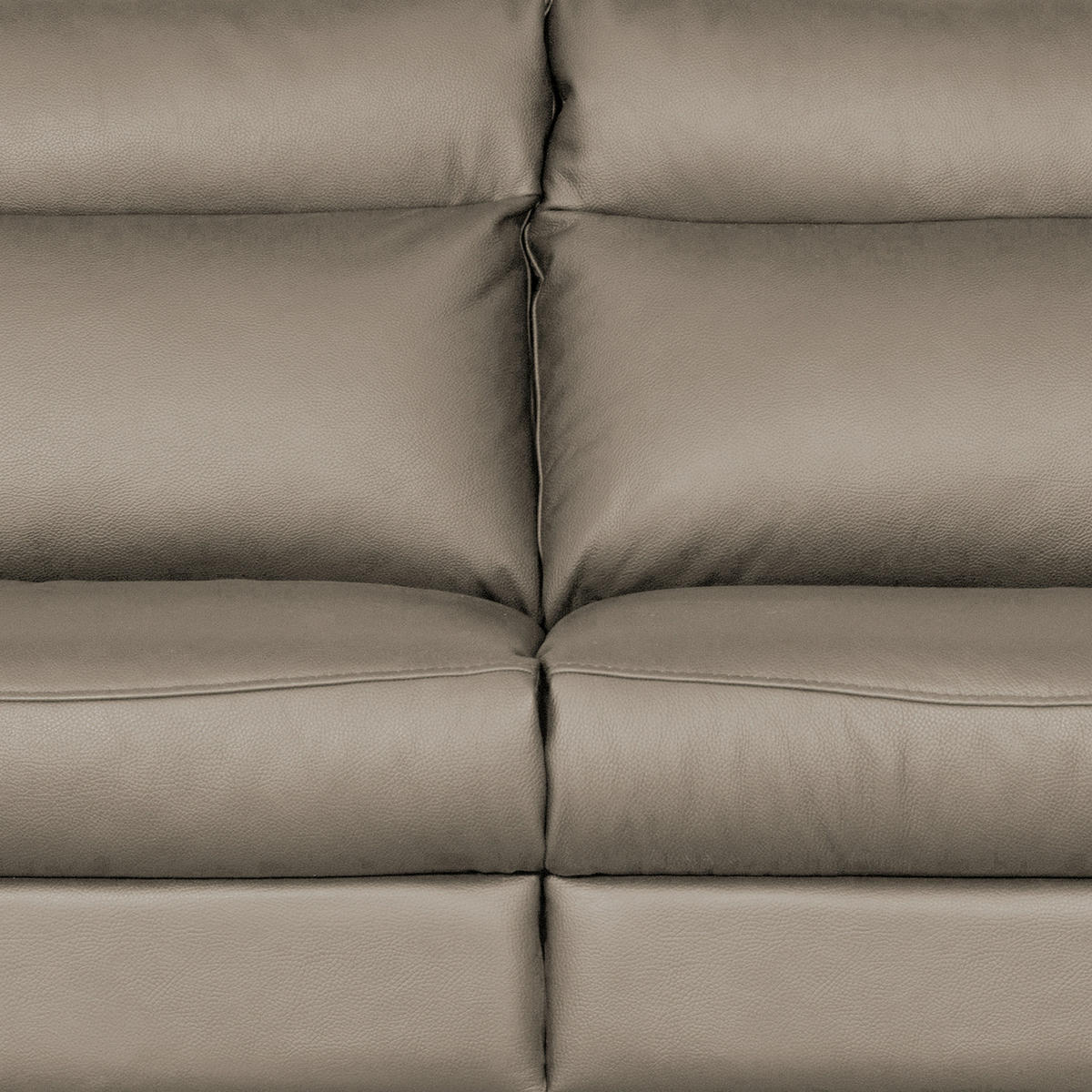 2,5-SITZER 216/95/96 cm PERLE in Echtleder Taupe   - Taupe/Chromfarben, Design, Leder/Metall (216/95/96cm) - Livetastic