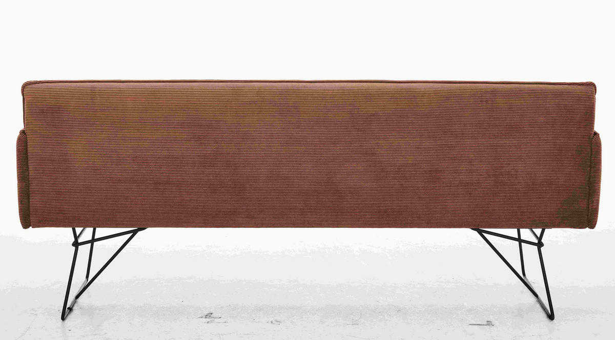 SITZBANK in Textil Rostfarben  - Rostfarben/Schwarz, Design, Textil/Metall (212/89/70cm) - Pure Home Lifestyle